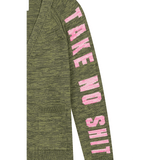 Do No Harm Take No Shit  Organic Cotton Cardigan in Olive Marl Cardigans Black & Beech