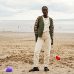 Do No Harm Take No Shit  Organic Cotton Cardigan in Olive Marl - Pre Order Cardigans Black & Beech