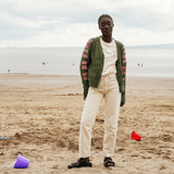 Do No Harm Take No Shit  Organic Cotton Cardigan in Olive Marl - Pre Order Cardigans Black & Beech