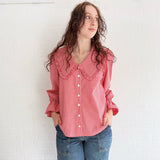 Luna Red Gingham Blouse