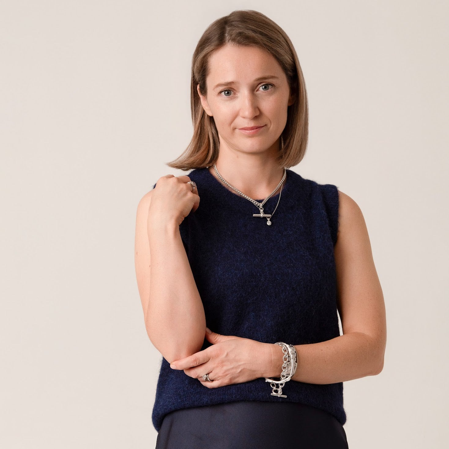 Julia Alpaca Knitted Vest in Inky Blue by Porridge Knitwear