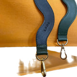 Squiggle Leather Shoulder Strap in Green & Black