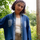 Lela Patchwork Boxy Shirt in Japanese Denim