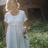 White Cotton Gauze Dress by Onesta X Percy Langley