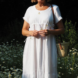 White Cotton Gauze Dress by Onesta X Percy Langley