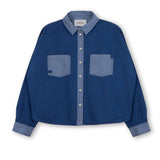 Lela Patchwork Boxy Shirt in Japanese Denim