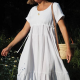 White Cotton Gauze Dress by Onesta X Percy Langley