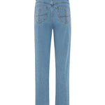 Women's High Waisted Plain Blue Jeans | Sustainable & Recycled | Fanfare