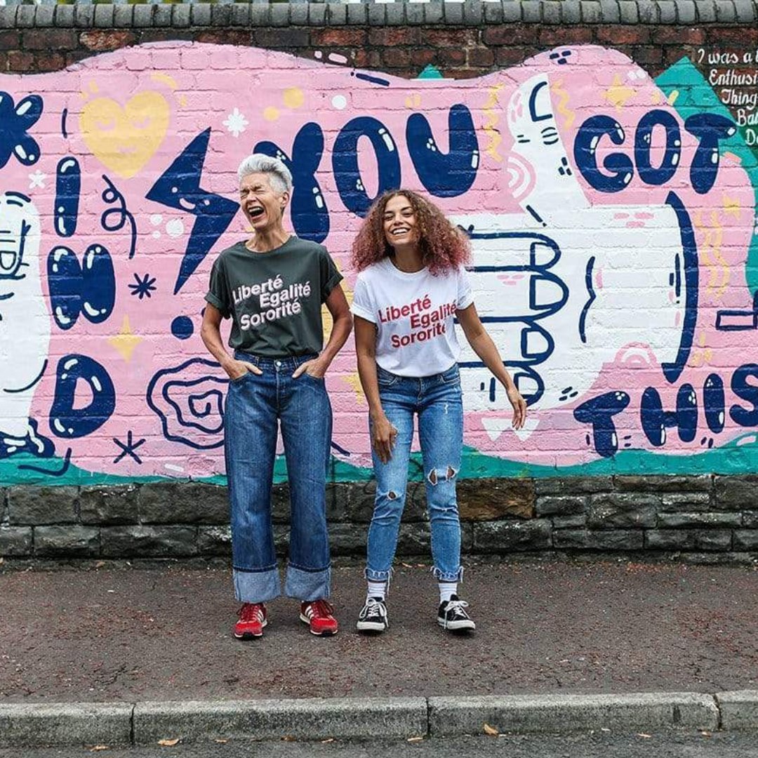 Liberté, Egalité, Sororité Charcoal T-Shirt Black & Beech