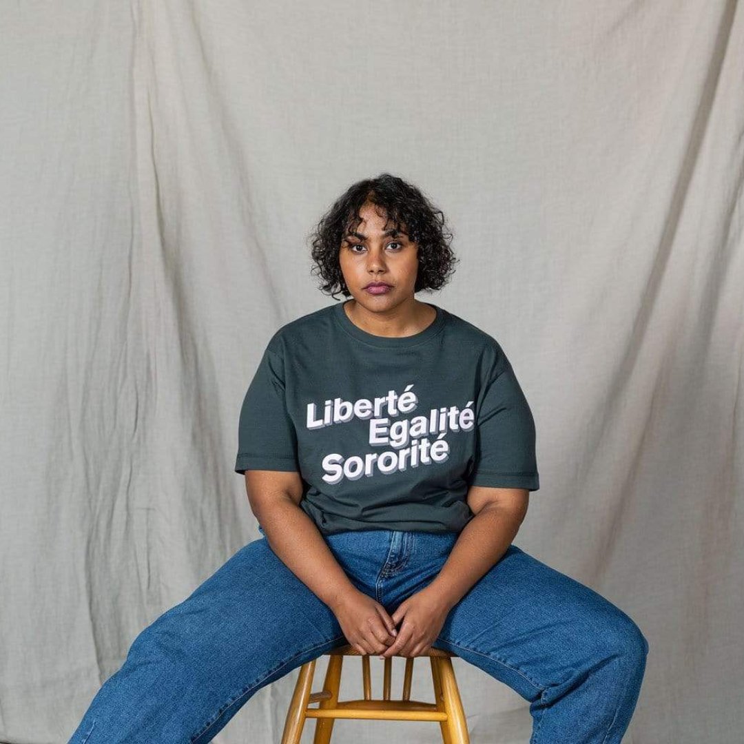 Liberté, Egalité, Sororité Charcoal T-Shirt Black & Beech