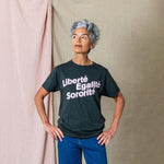 Liberté, Egalité, Sororité Charcoal T-Shirt Black & Beech