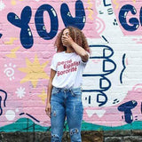 Liberté, Egalité, Sororité White T-Shirt Black & Beech