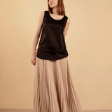 Luxury Silk Satin Tank Top in Black