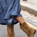 genuine leather cowboy boots – alternate view