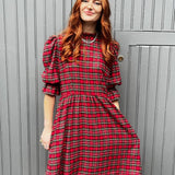 The Rosalie Dress in Red Tartan