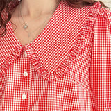 Luna Red Gingham Blouse