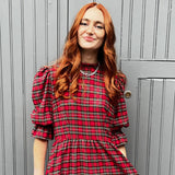 The Rosalie Dress in Red Tartan