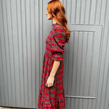 The Rosalie Dress in Red Tartan