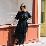 Micro Polka Dot Eclipse Skirt