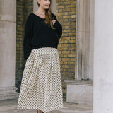 Cowrie Merino Wool Polo Jumper in Black