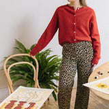 Ada Lambswool Cardigan Berry Red