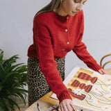 Ada Lambswool Cardigan Berry Red