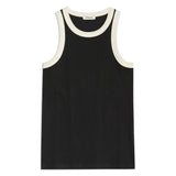 High Neck Contrast Trim Vest
