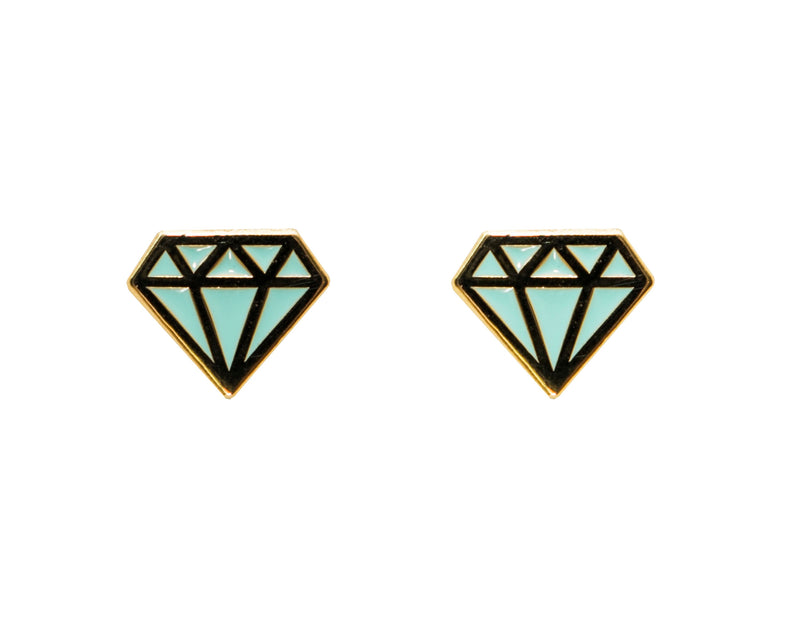 Diamond Enamel Earrings by Acorn & Will