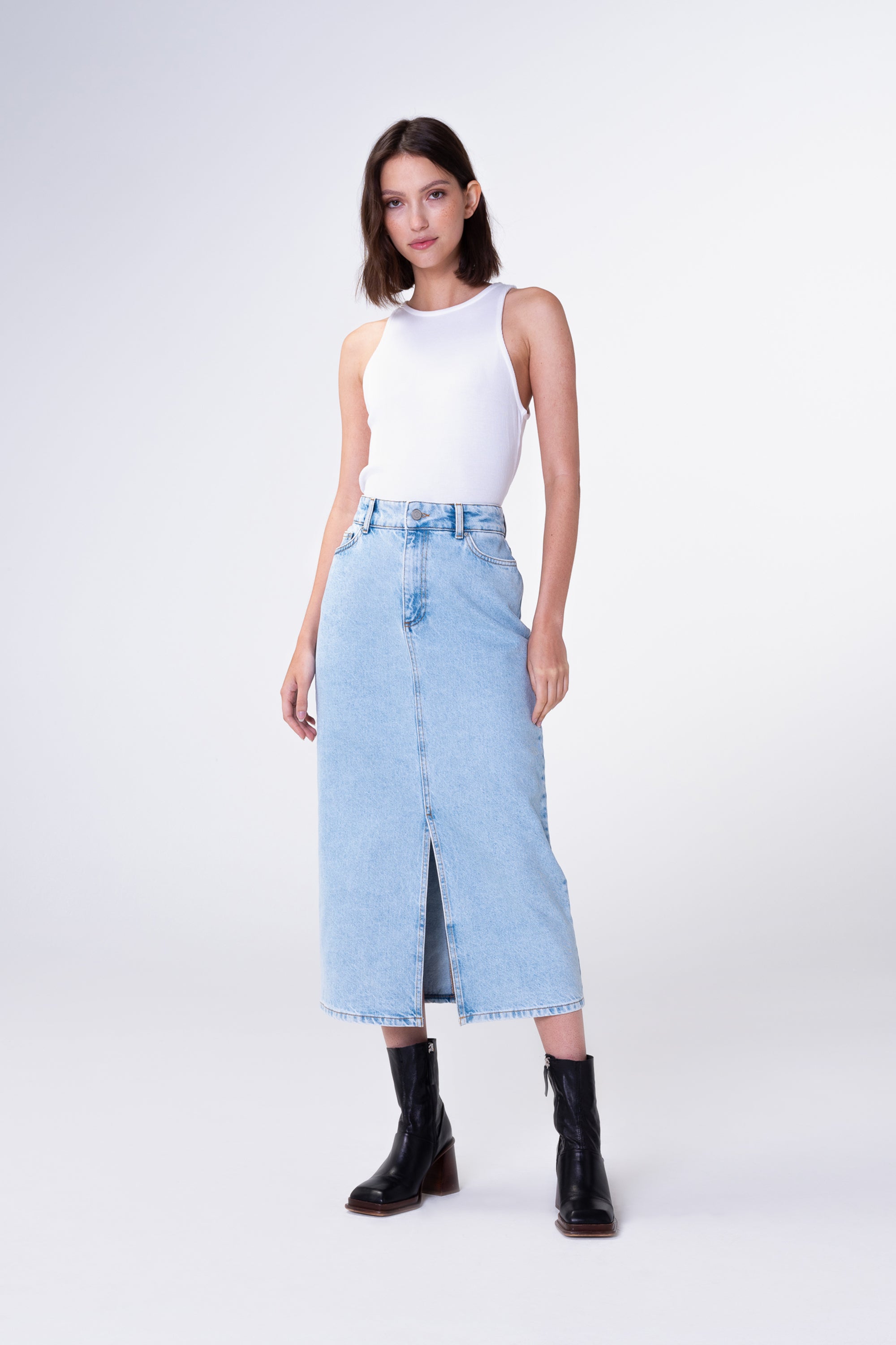 Jean overall skirt outlet 2020