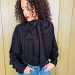 Betsy Bow Blouse Black by House of Disgrace