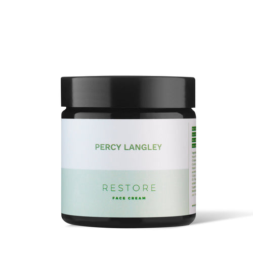  Our Restore Face Cream is handmade in England, from 100% natural ingredients. The cream is a rich, hydrating and highly absorbent face cream.  The Restore Face Cream is made in small batches using our aromatherapy blend of Restorative essential oils. The Restore blend is a calming and balancing combination of Clary Sage, Ylang Ylang, Patchouli and Petitgrain 100% Essential Oils.