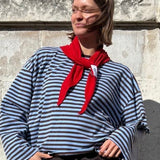 Anna Striped Long Sleeve T-Shirt in Brown/Blue