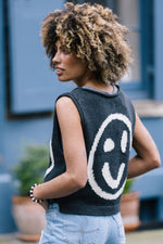 Old Skool cotton tank top in charcoal by Slow Love