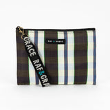 White, Black & Navy Stripe Recycled Plastic Small Pou