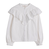 Ruffle Blouse in White