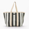 Large Recycled Plastic Black and Cream Stripe Shopper