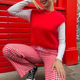 Monika Cropped Mohair Vest in Red