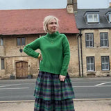 Chunky Swing Sweater with Split Hem in Bright Green