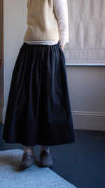 Gathered Tina Full Skirt Black by Elwin
