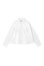 Lela Patch Pocket Shirt, White Recycled Cotton by Saywood