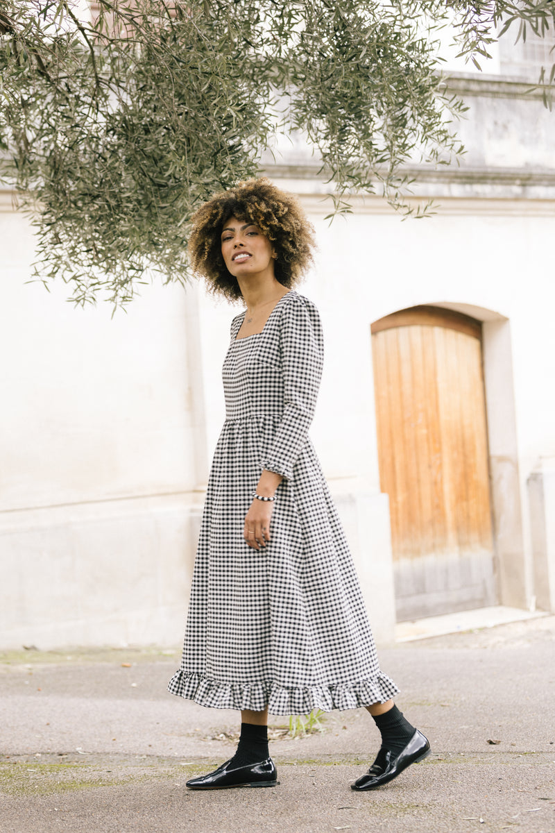 Flora Mini Gingham Dress by The Well Worn