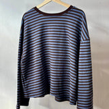 Anna Striped Long Sleeve T-Shirt in Brown/Blue