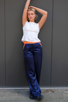 Navy Silk Trousers by No Emotions