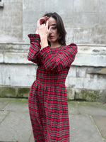 Red Stewart Tartan Flora Dress