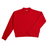 Amy High Neck Cropped Jumper in Red