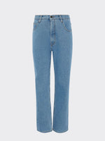 Women's High Waisted Plain Blue Jeans | Sustainable & Recycled | Fanfare