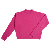 Amy High Neck Cropped Jumper in Pink
