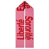 Liberte, Egalite, Sororite Lambswool Scarf in French Rose & Rouge