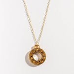 Geometric Gold Disc Necklace by Claire Hill