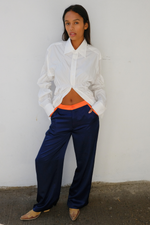 Navy Silk Trousers by No Emotions